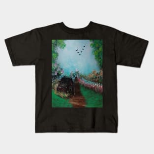 Small barn in the country garden Kids T-Shirt